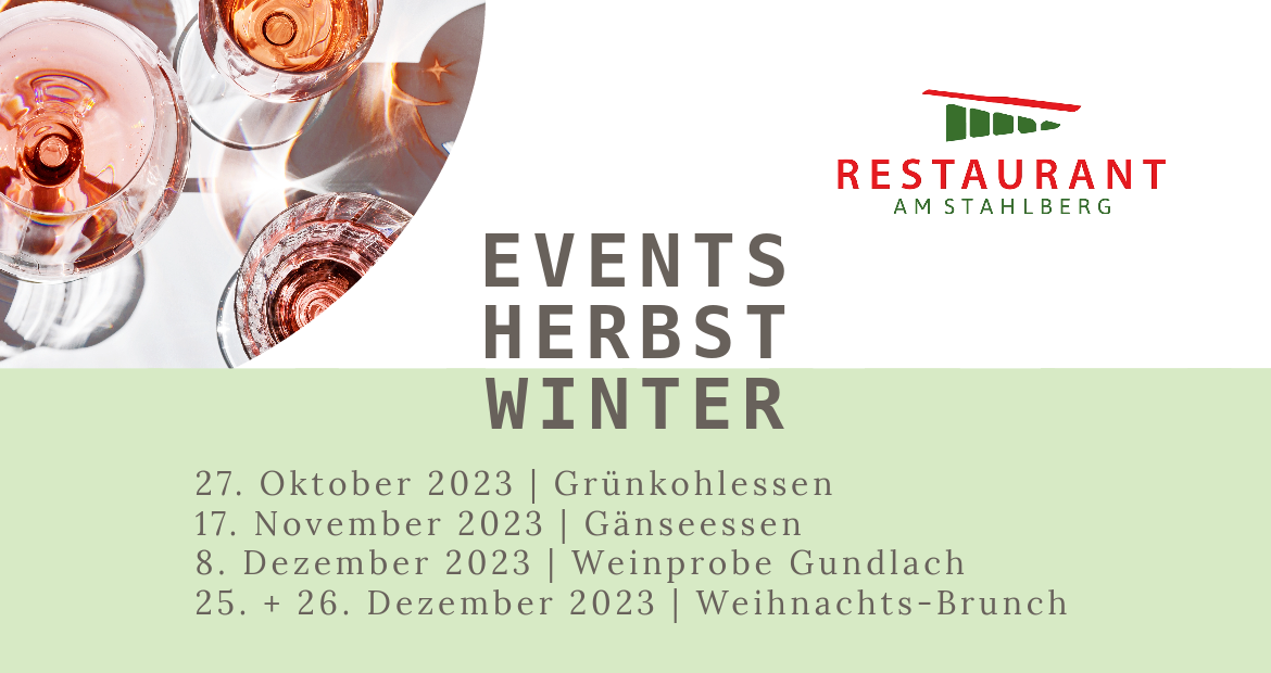 Restaurant am Stahlberg: Highlight-Abende im Herbst und Winter!